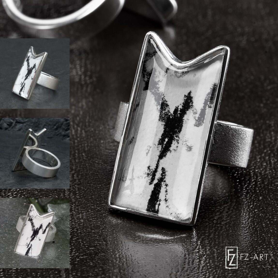 Friedrich Zirm I In The Kali Khandaki I 2013 I Kohle auf Papier, Quarzkristall, 925 Sterling Silber